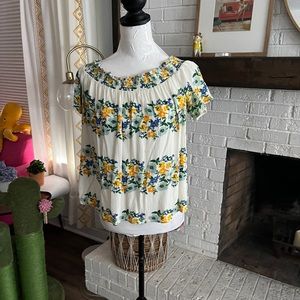 Old Navy Off Shoulder Floral Summer Blouse L